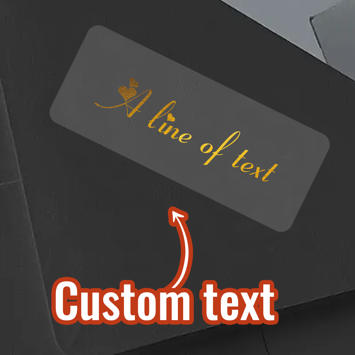 Personalised Candle Label - ملصقات مستطيلة شفافة مخصصة بطباعة ذهبية،